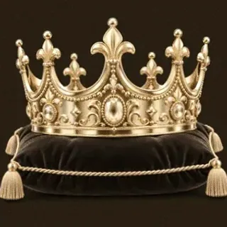Gold crown on cushion — Royal Reels
