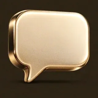 Gold speech bubble — Royal Reels