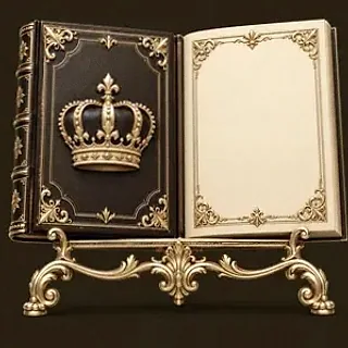 Ornate open book — Royal Reels