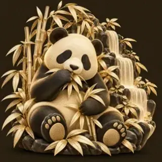 Panda eating bamboo — Royal Reels